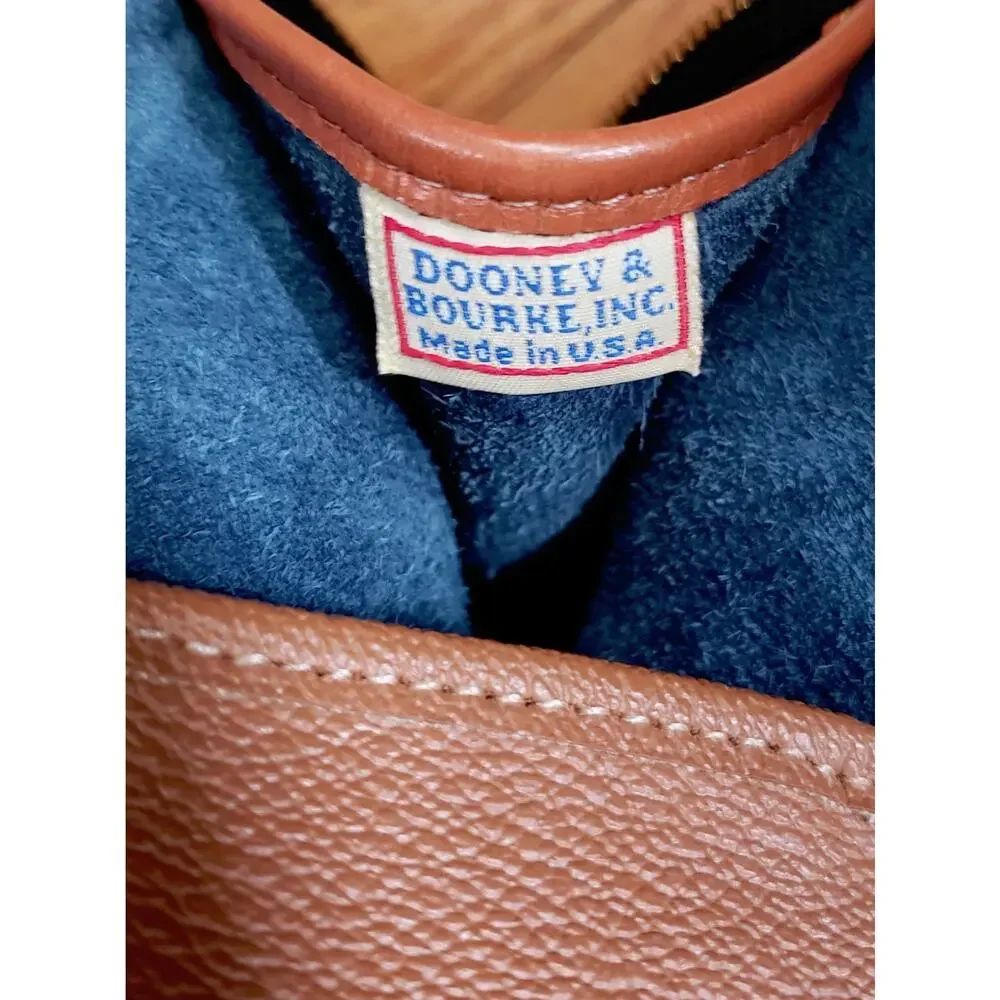 Dooney & Bourke VIntage All Weather Leather Domed Satchel Navy